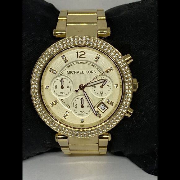 Michael Kors Parker MK5354 Women's Gold Stainless Steel Analog Dial Watch UC637 - Picture 2 of 12